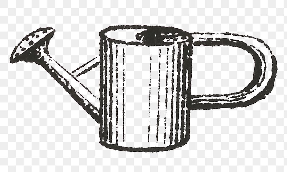 Old png water pot hand drawn illustration
