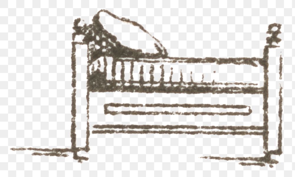 Old png bed hand drawn illustration