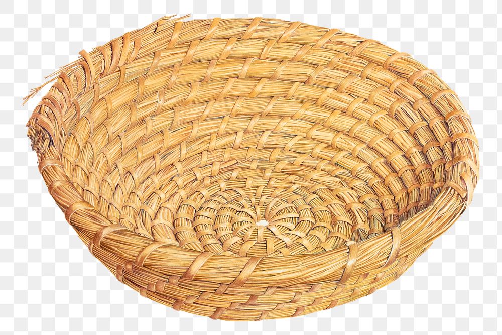 Vintage bread basket png illustration, remixed from the artwork by Frank Eiseman