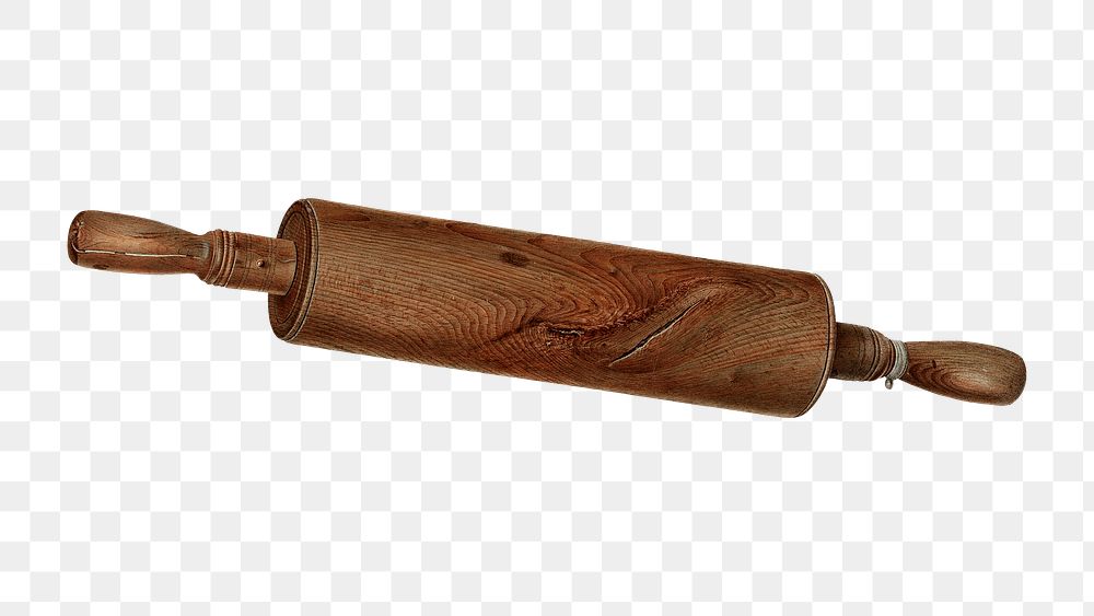 Vintage rolling pin png illustration, remixed from the artwork by Albert Rudin