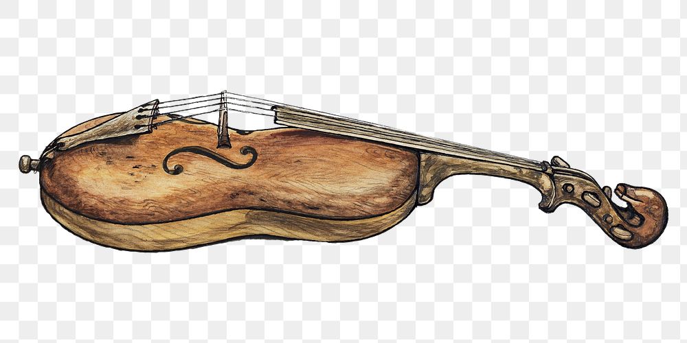 Vintage violin png illustration, remixed from the artwork by Augustine Haugland