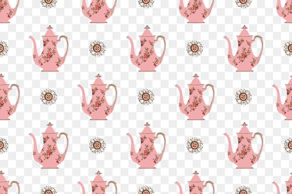 Vintage png jug seamless pattern background, remixed from Noritake factory tableware design