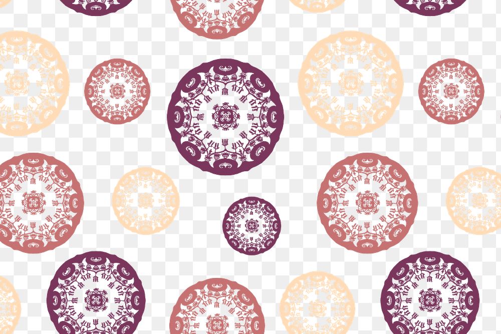 Vintage png colorful mandala pattern background, remixed from Noritake factory china porcelain tableware design