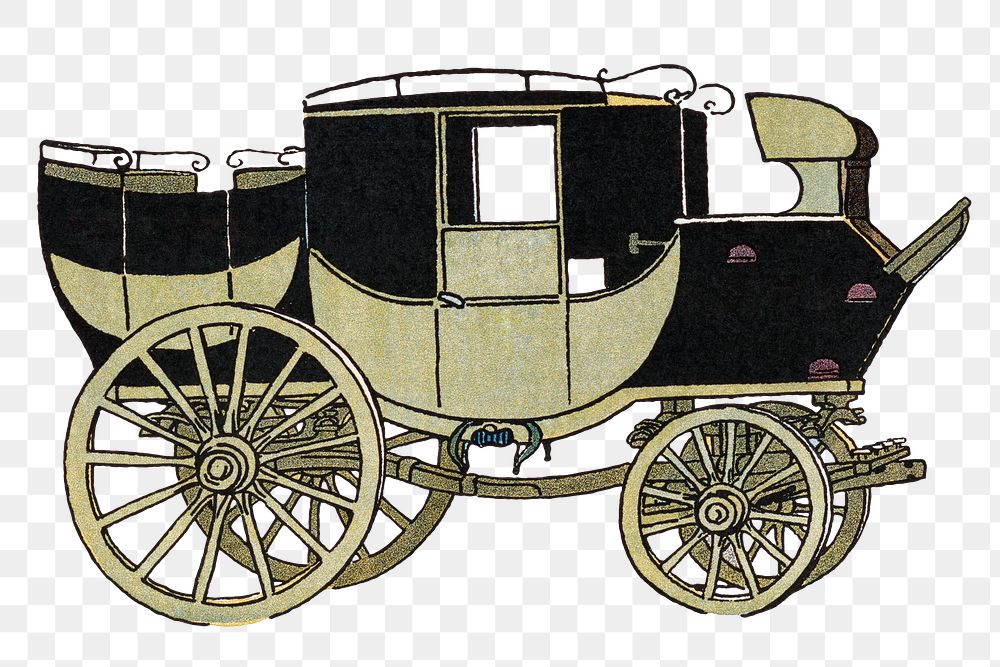 Carriage png art print, remixed from artworks by Edward Penfield