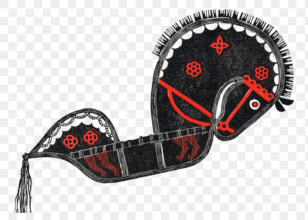 Ceremonial stick horse png design element, remixed from artworks by Reijer Stolk