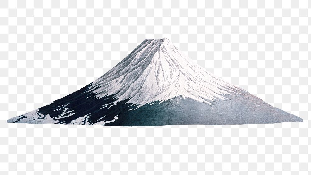 Mount Fuji png sticker from Hokusai's Mount Fuji Katsuyama Neighborhood, Japanese art illustration on transparent…