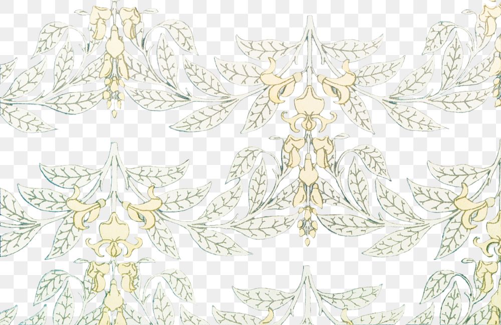 Art nouveau flower pattern transparent png design resource