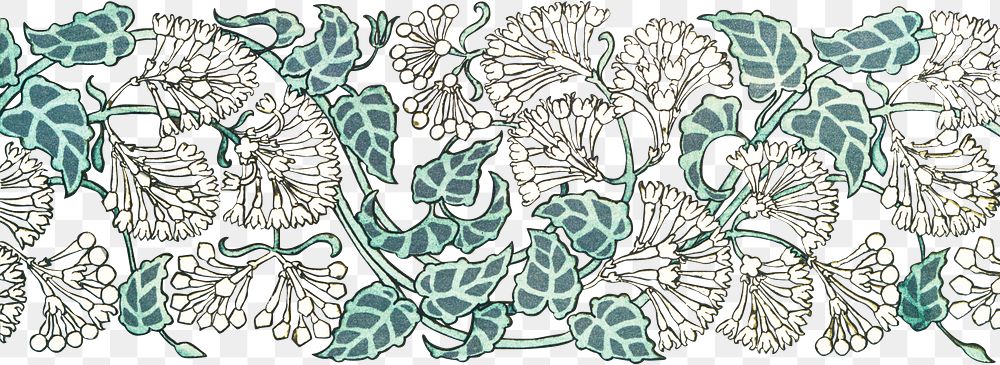 Art nouveau lilac  flower pattern transparent png design resource
