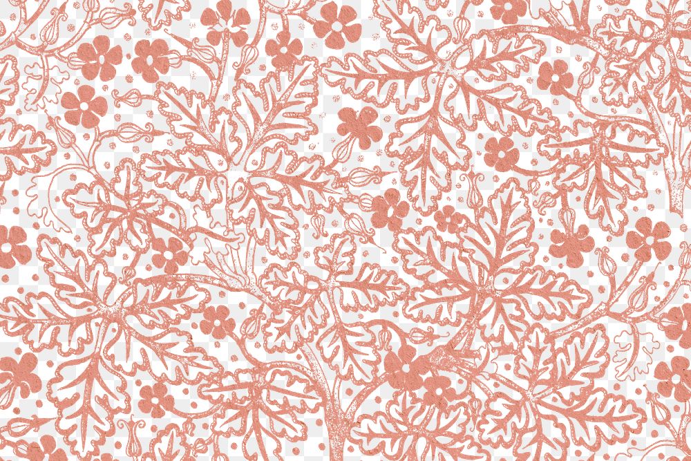 Art nouveau geranium flower pattern transparent png design resource