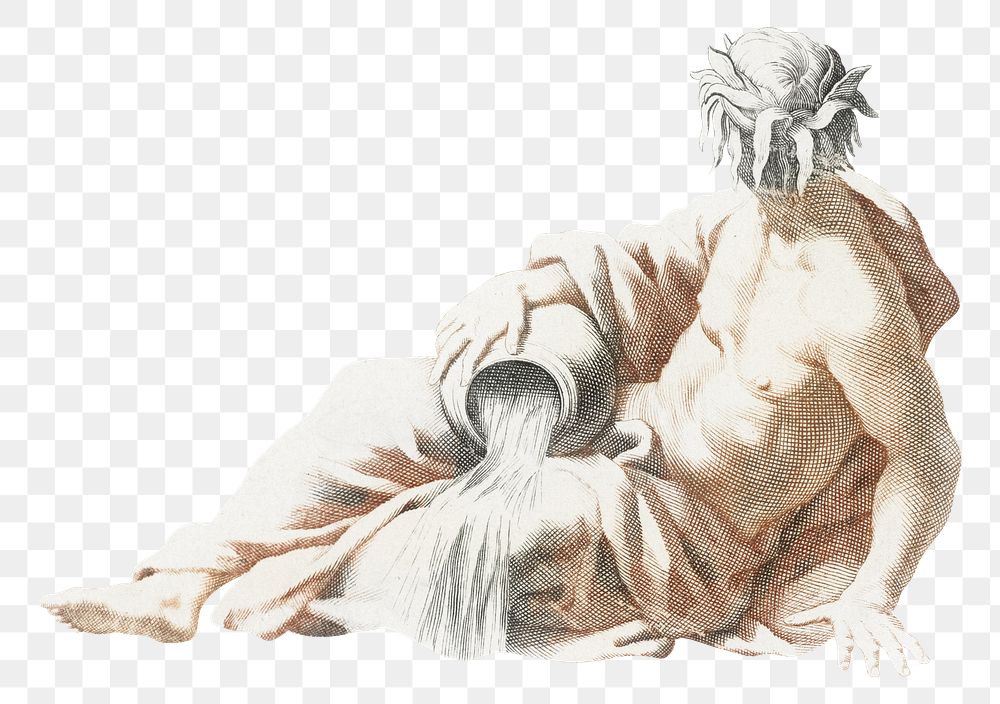 Greek mythology god png drawing Renaissance style set