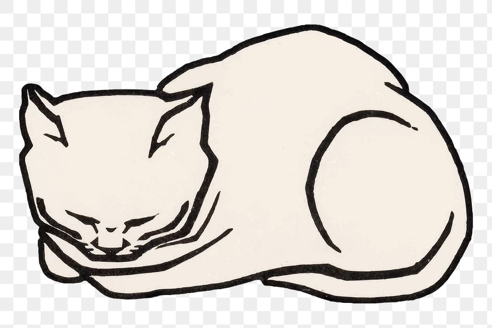 Retro cat animal sticker png hand drawn