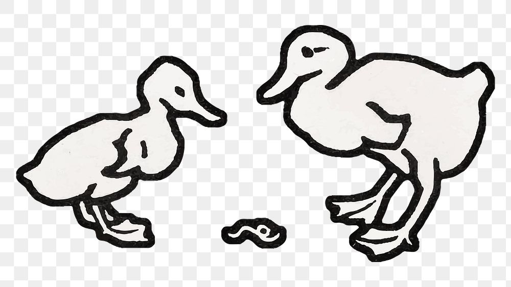 Retro duck png sticker vintage animal