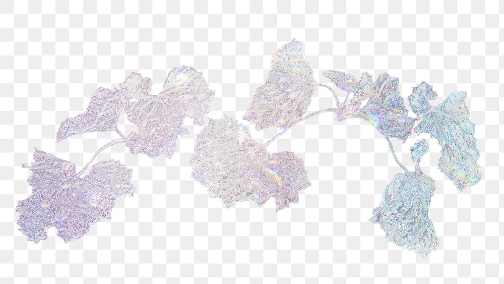 Pastel holographic glitter vine design element