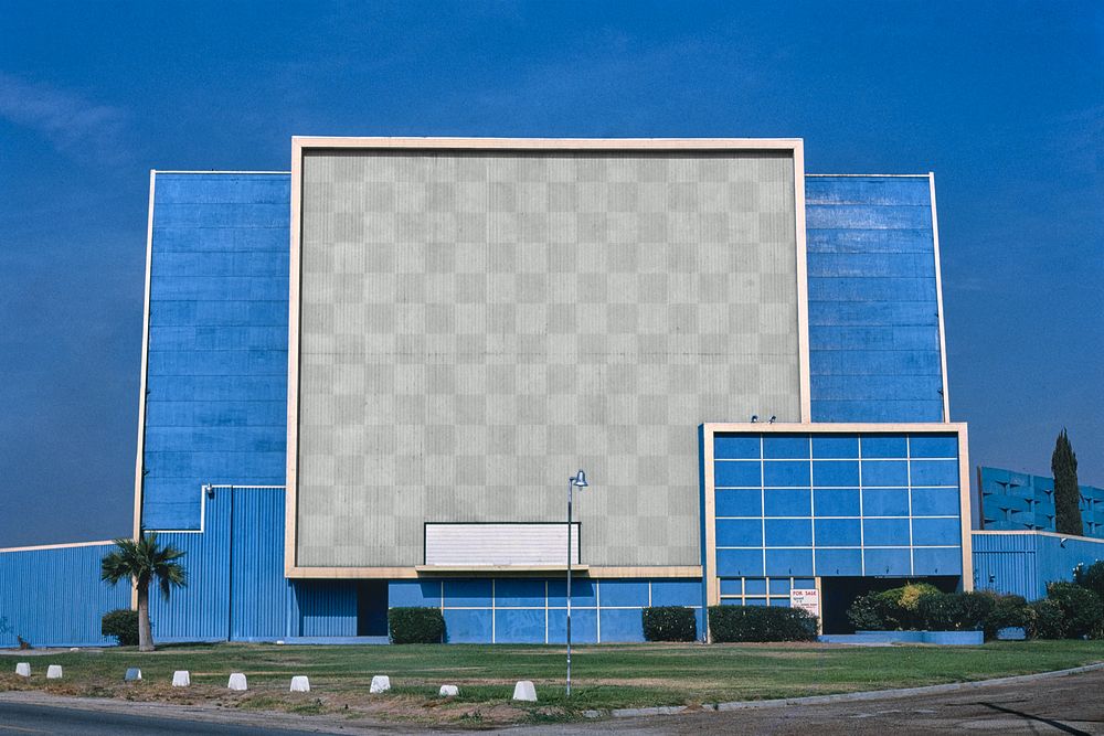 Blank png building billboard, remixed from artworks by John Margolies
