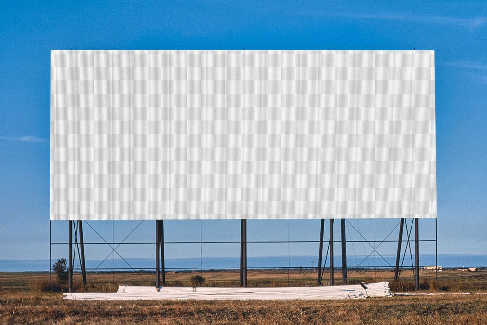 Billboard png mockup, remixed from artworks by John Margolies