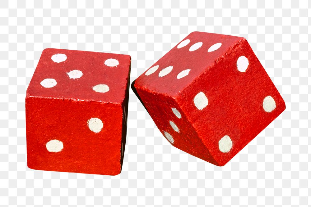 Png vintage red dice, remixed from artworks by John Margolies