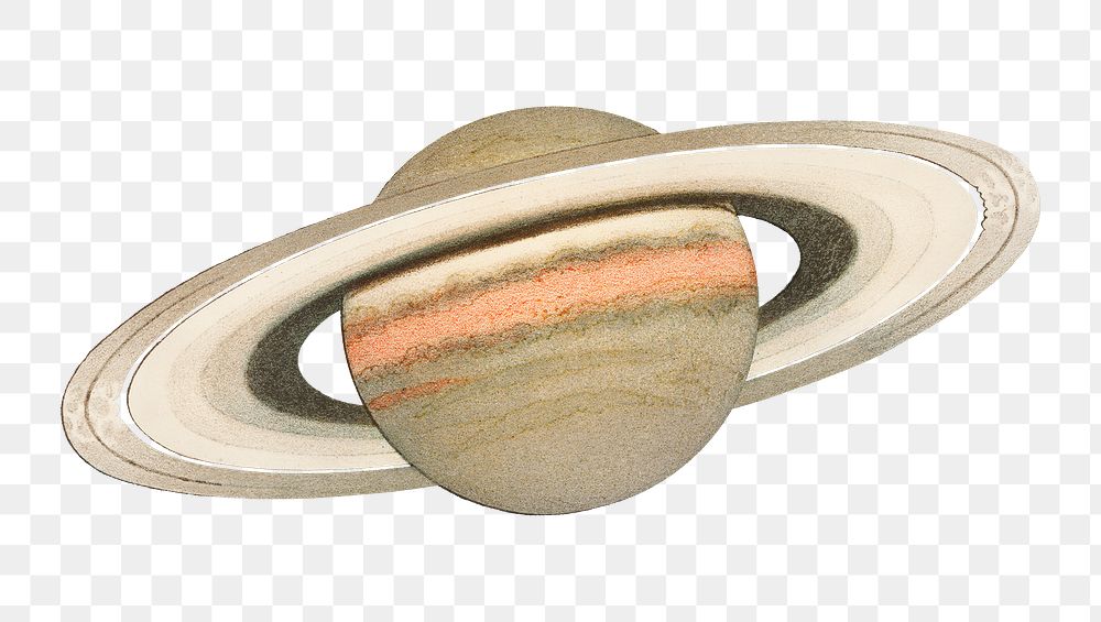 Saturn png sticker, vintage space illustration, remix from the artwork of F. Meheux