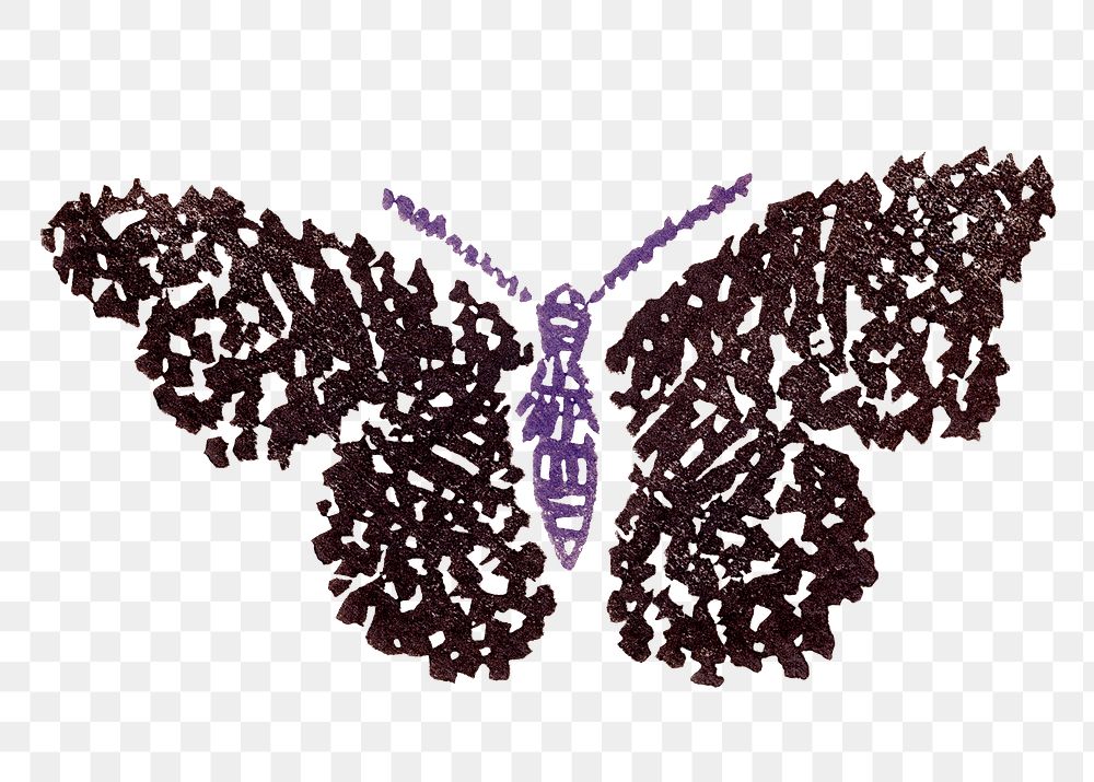 Watercolor butterfly png design element, vintage hand drawn clipart, transparent background