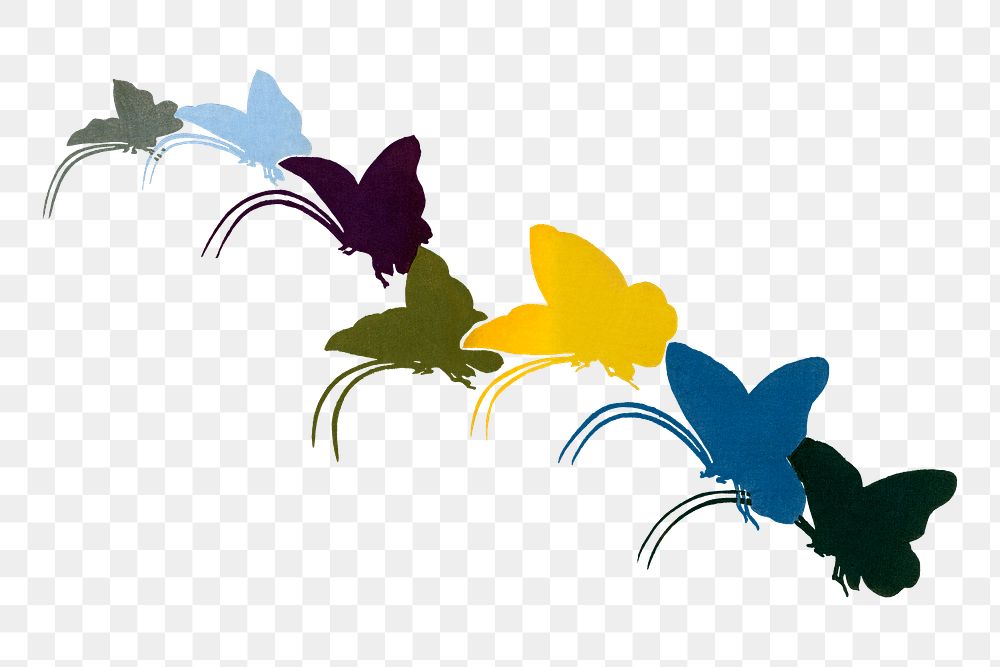 Aesthetic butterfly png sticker, hand drawn illustration