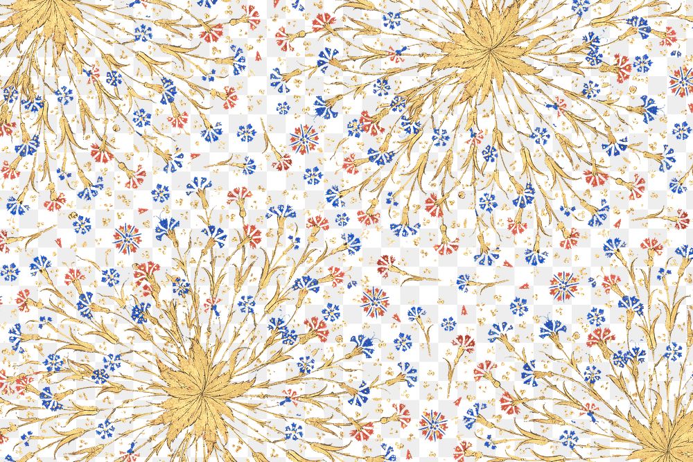 PNG Ottoman floral pattern luxury transparent background, remixed from original artwork by Sultan S&uuml;leiman the…