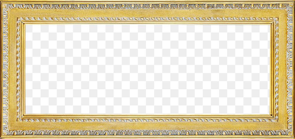 Antique gold ornate png photo frame