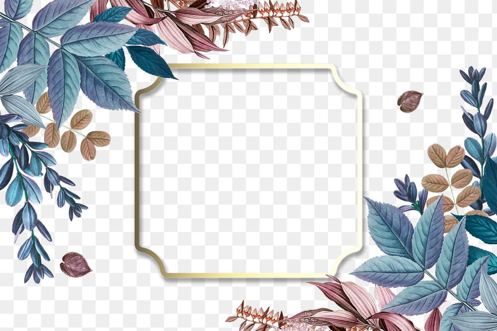 Golden badge decorated with leaves transparent png