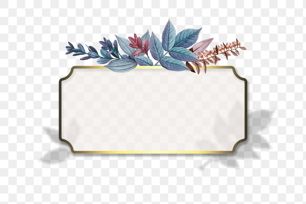 Foliage dreams in a golden badge transparent png