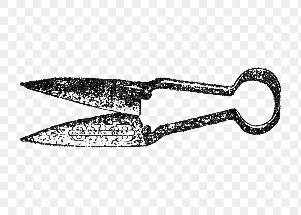 Grass shears sticker png, black ink drawing, digitally enhanced from our own original copy of The Open Door to Independence…