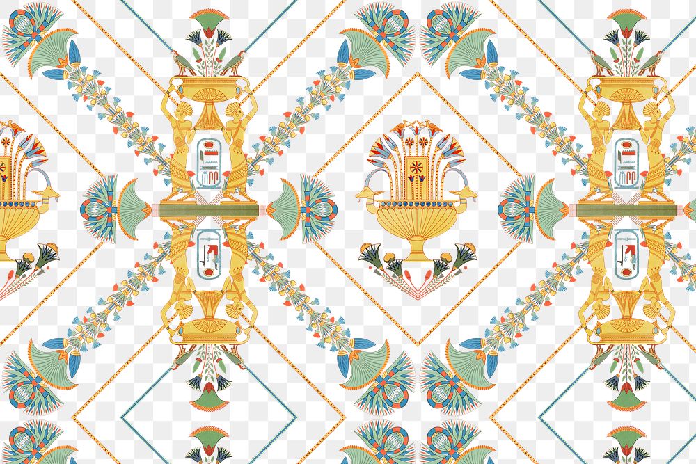 Egyptian ornamental pattern png background