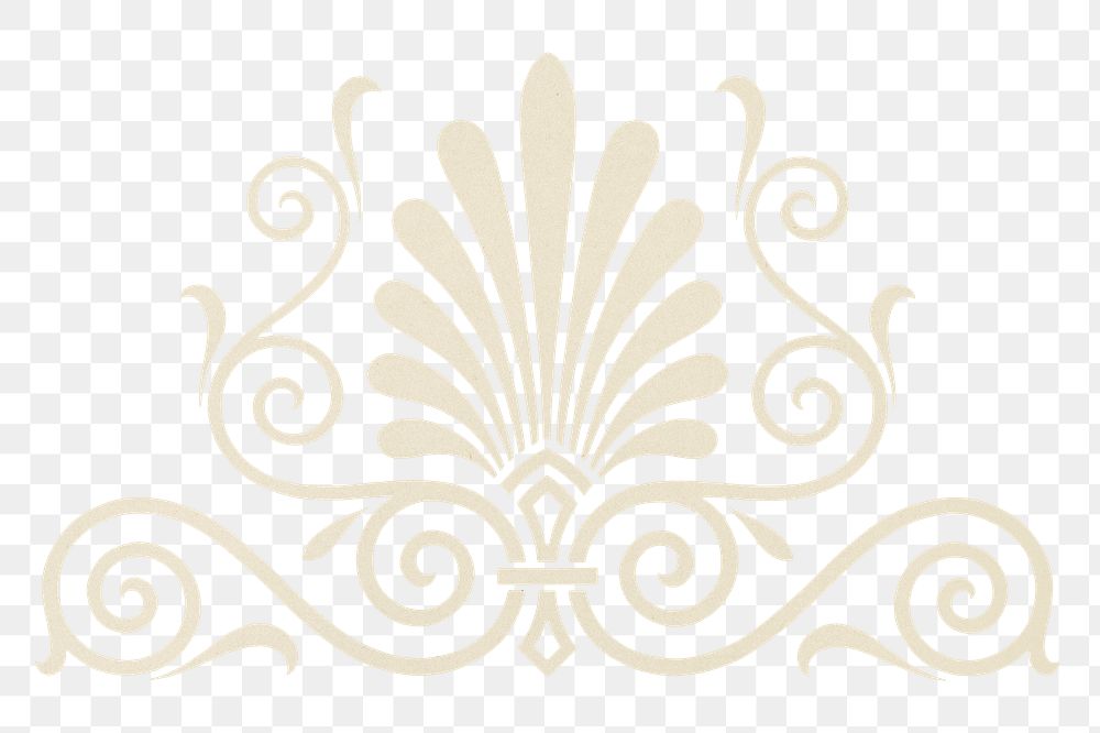 Ancient beige Greek ornamental png element illustration