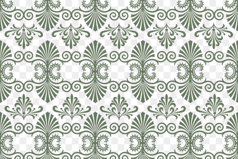 Decorative ancient green Greek key pattern png background