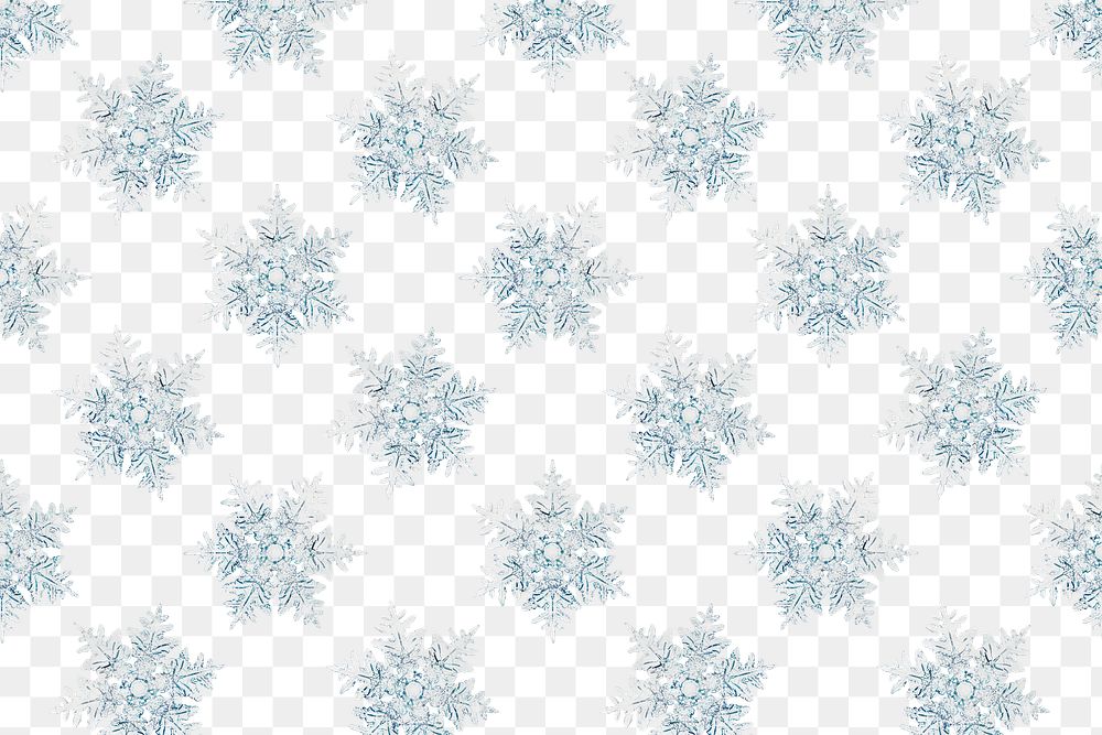 Christmas png snowflake pattern background, remix of photography by Wilson Bentley