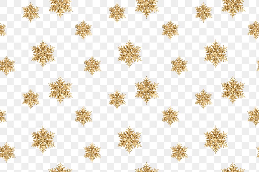Season&rsquo;s greetings transparent gold snowflake pattern background, remix of photography by Wilson Bentley