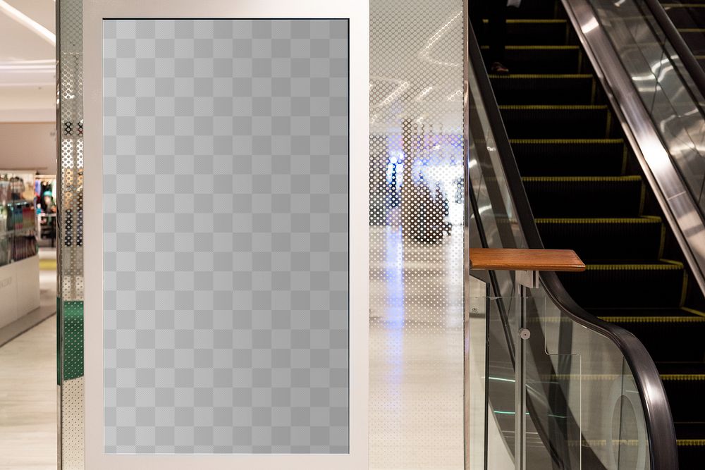 Sign png mockup in rectangle in the shopping mall