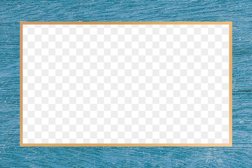 Gold rectangle frame png wooden texture 