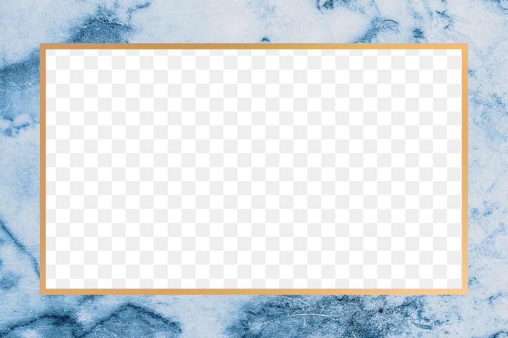 Png gold frame blue marble texture