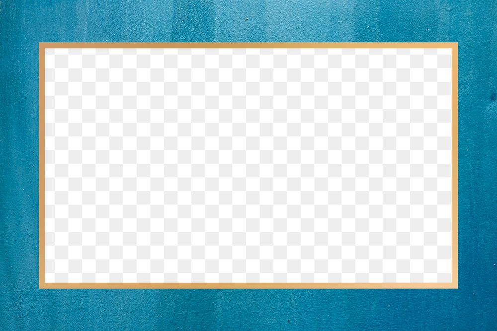 Png gold rectangle frame blue texture 