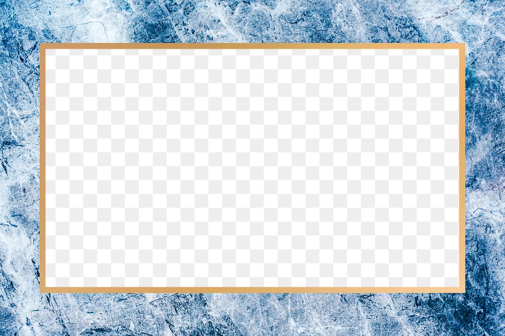 Gold blue frame png marble texture
