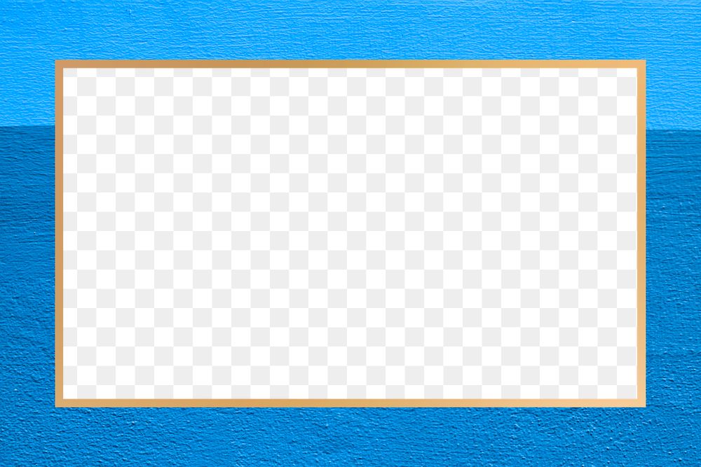 Gold frame png blue background