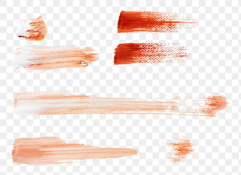 Red acrylic brush stroke transparent png
