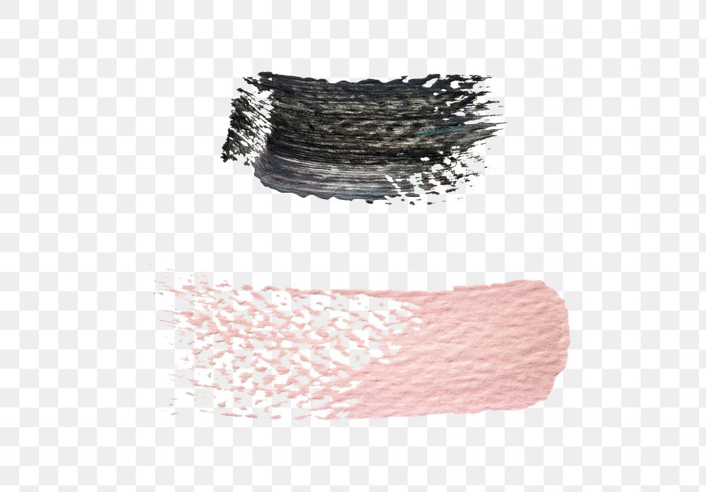 Pink and black acrylic brush stroke transparent png