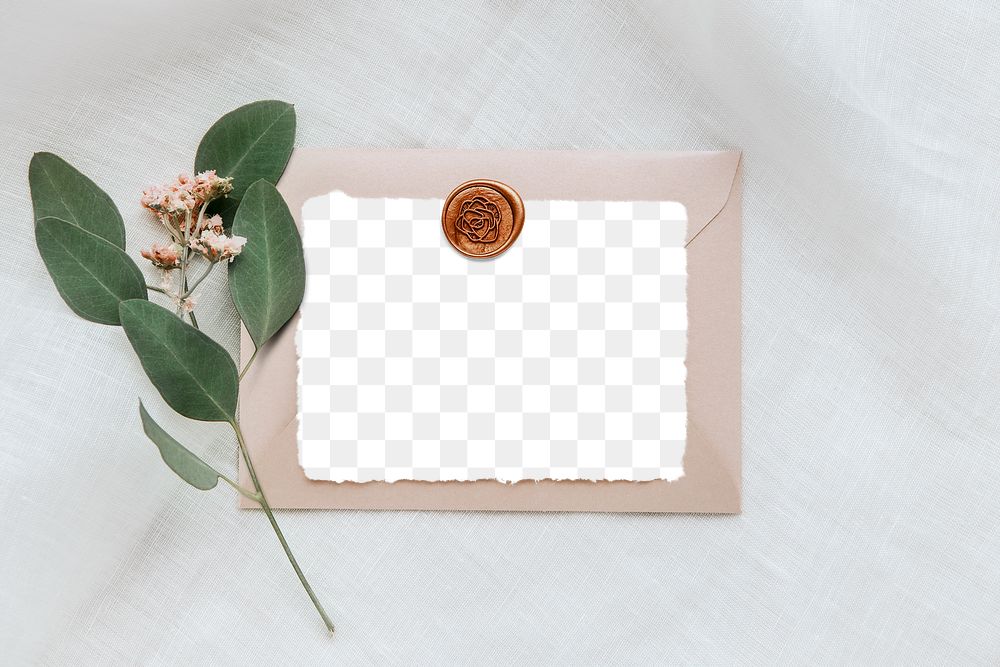 Pink eucalyptus flower by a card mockup design element 