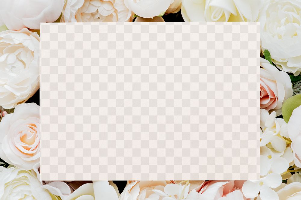 Card mockup on a bunch of flowers design element 