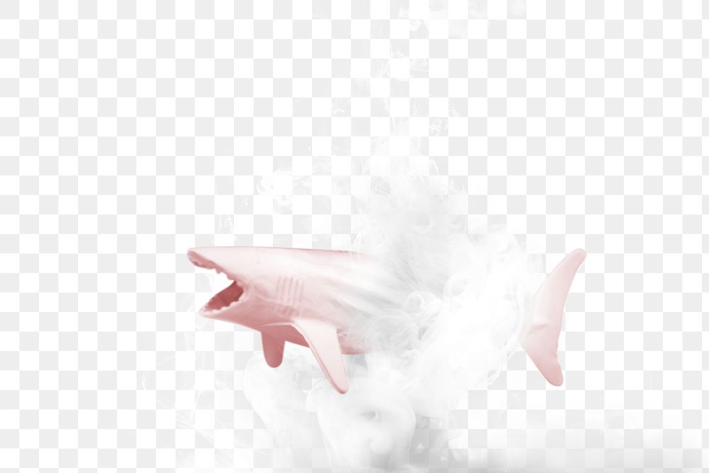 White acrylic ink dissolving png background shark pattern