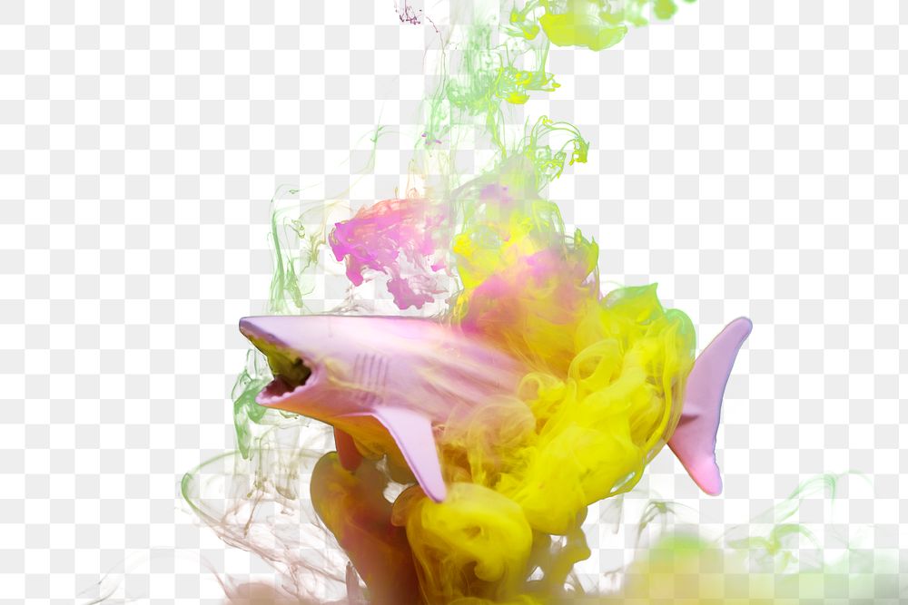 Yellow color smoke explosion png shark pattern