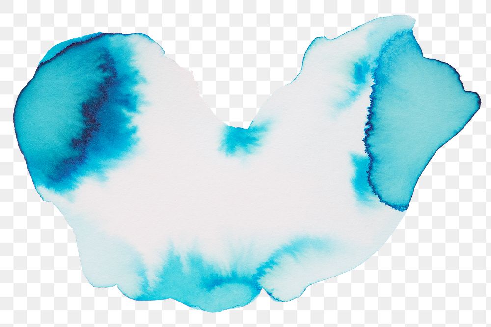 Shades of blue watercolor hand painted transparent png