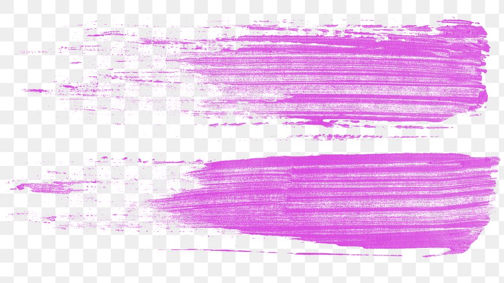 Metallic bright pink brush strokes collection transparent png