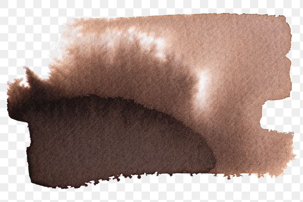 Brown watercolor brush stroke transparent png
