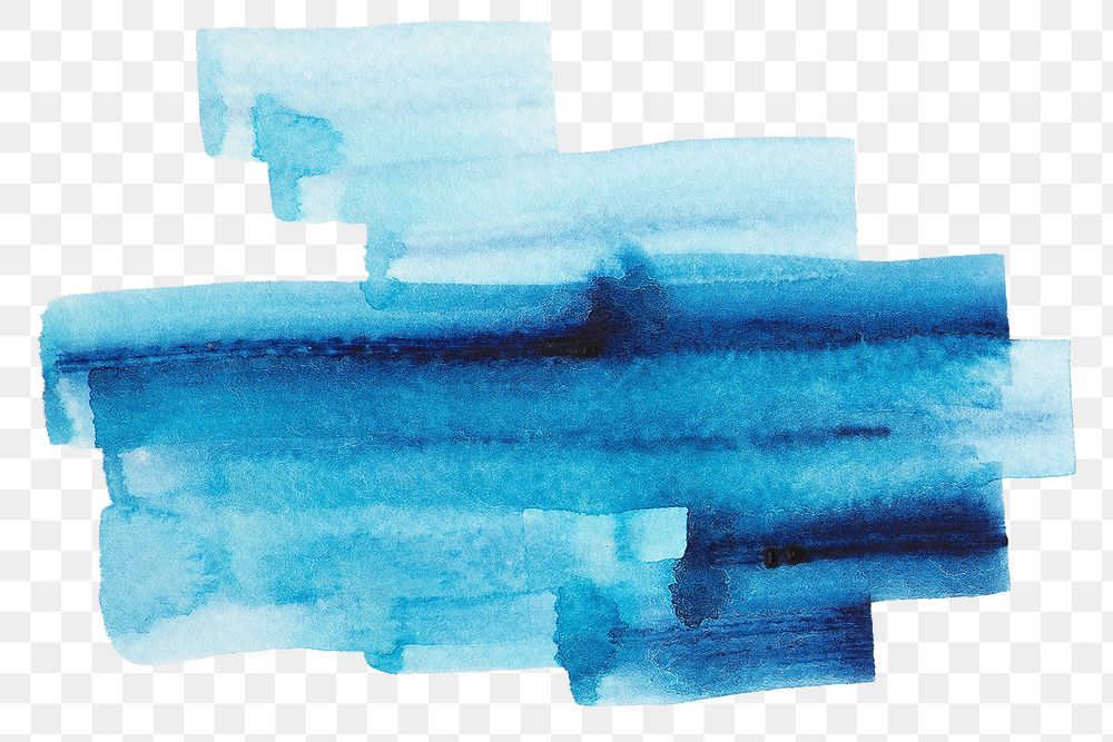 Blue watercolor brush stroke transparent png