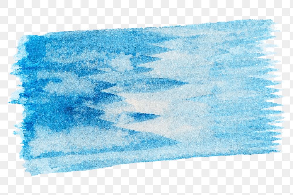 Blue watercolor brush stroke transparent png